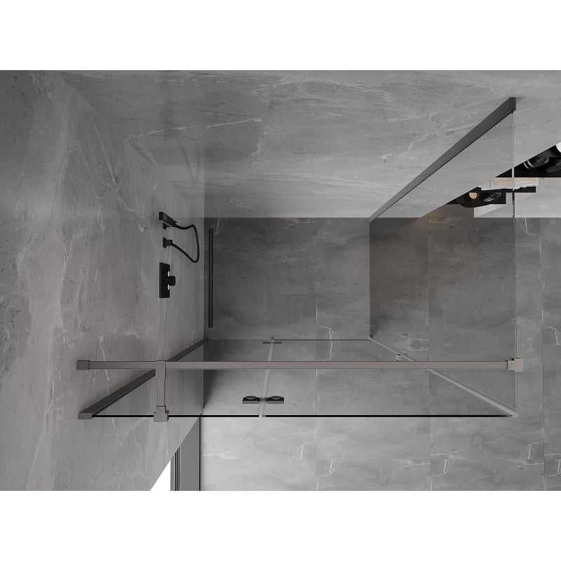 Mexen Mist-H T cabine de duche pivotante esquerda 110 x 90 cm, transparente, metal escovado - 8A5T-110-090-95-00-L