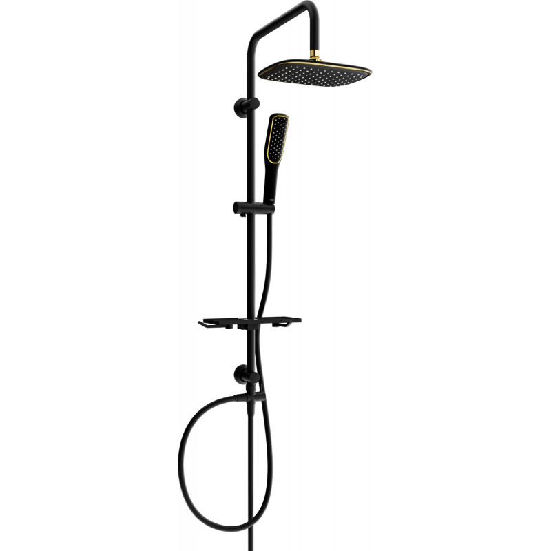 Mexen T49 suihkupylväs, musta/kulta - 798494993-75