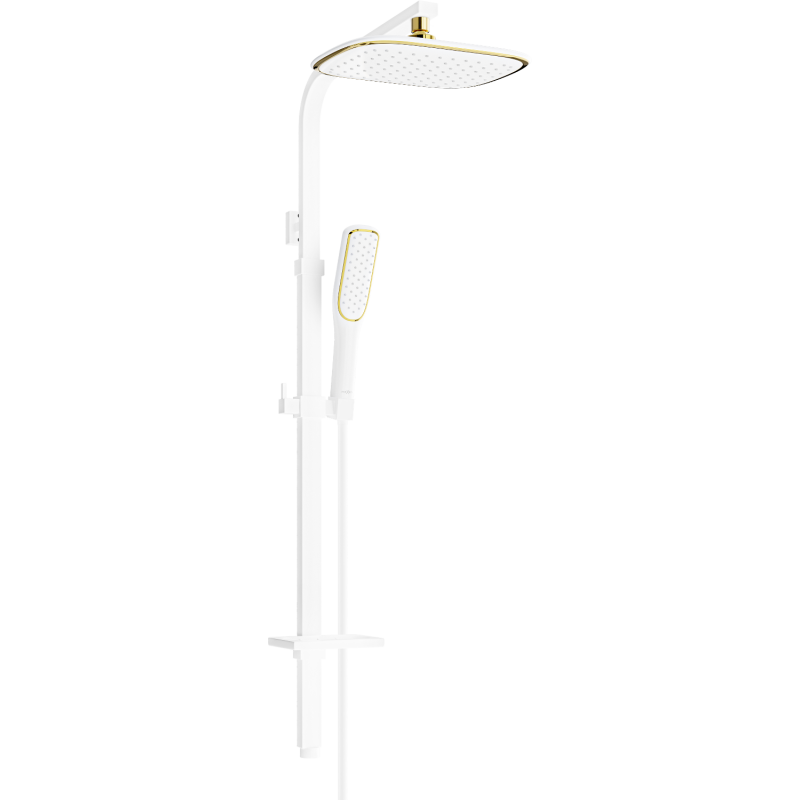 Mexen Q49 columna de ducha, blanca/dorada - 798494995-25