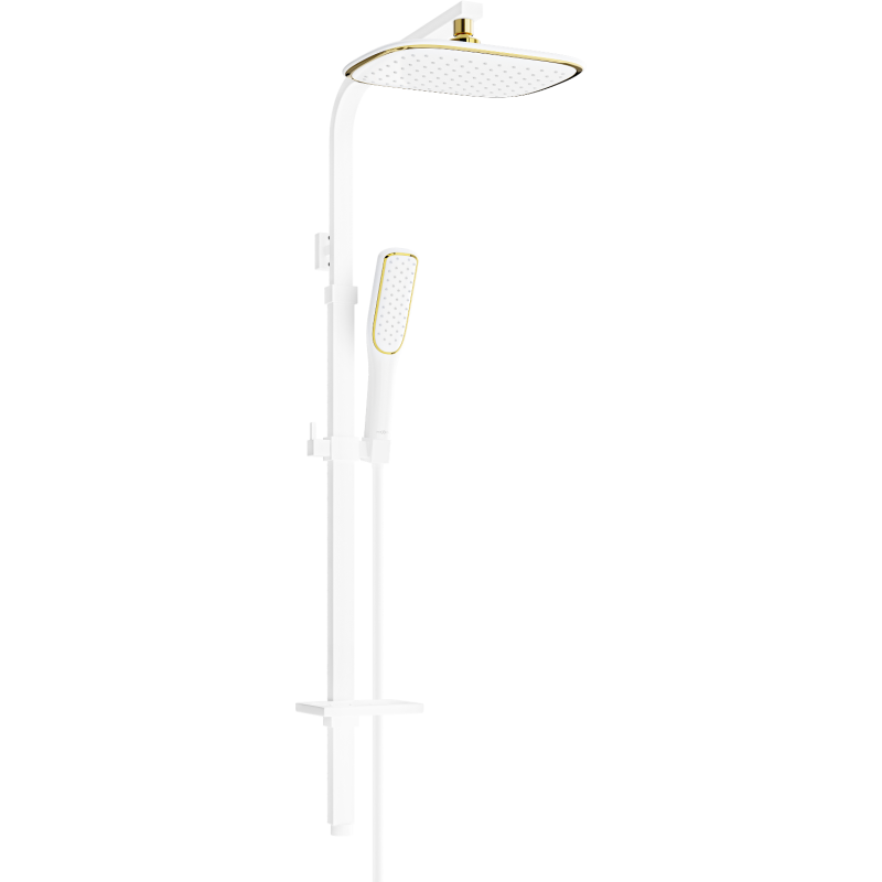 Mexen Q49 columna de ducha, blanco/dorado - 798494995-25