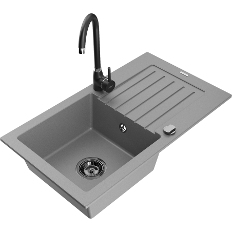 Mexen Pablo νεροχύτης γρανίτης 1 θαλάμου με αποστράγγιση και μπαταρία