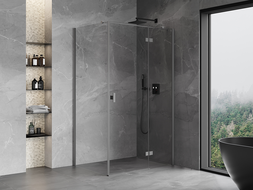 Mexen Mist-H T cabine de douche pivotante droite 90 x 80 cm, transparent, gun metal - 8A5T-090-080-95-00-P
