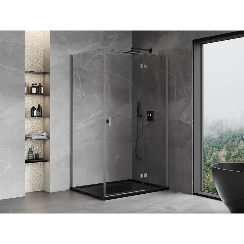 Mexen Mist-H T prha tuš kabina desna 105 x 80 cm, prosojna, gun metal - 8A5T-105-080-95-00-P