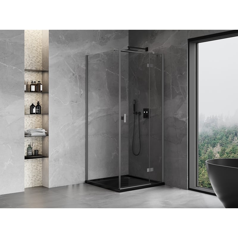 Mexen Mist-H T prha tuš kabina desna 85 x 85 cm, prozorno, pištola kovina - 8A5T-085-085-95-00-P