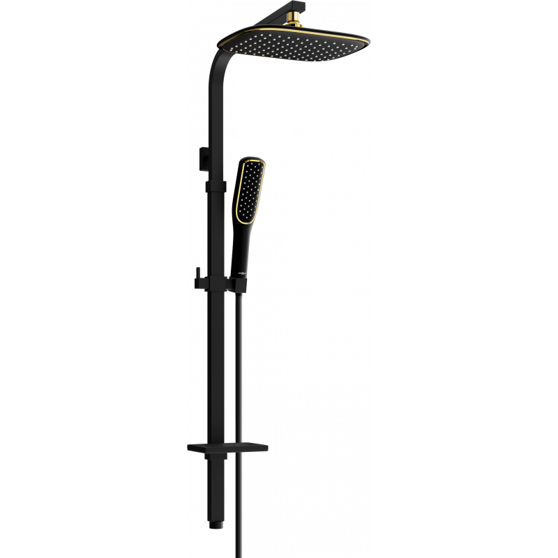 Mexen Q49 Shower Column, Black/Gold - 798494995-75