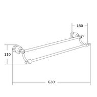 Mexen Estela double porte-serviettes, or - 7011525-50
