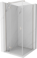 Mexen Mist-H T lijeva kutna tuš kabina 95 x 95 cm, prozirna, brušeni nikal - 8A5T-095-095-97-00-L