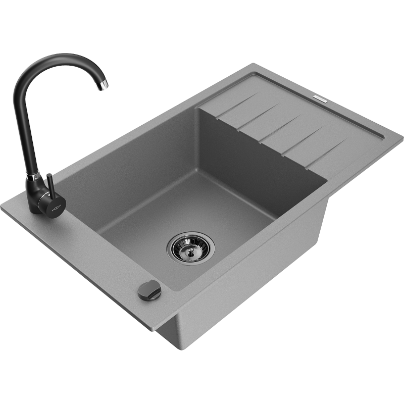 Mexen Elias νεροχύτης γρανίτης μονόχωρος με στραγγιστήρι και μπαταρία