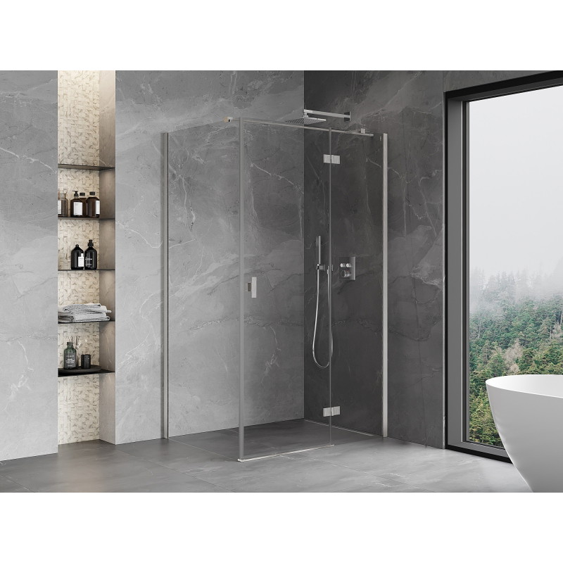 Mexen Mist-H T cabine de douche pivotante droite 80 x 70 cm, transparent, nickel brossé - 8A5T-080-070-97-00-P