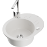 Mexen Kevin fregadero de granito de 1 seno con escurridor y grifo de cocina Rita, blanco - 6517-20-670300-00