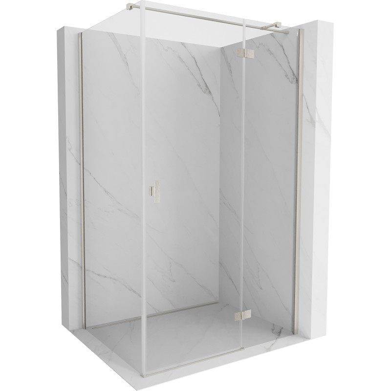 Mexen Mist-H T cabine de douche pivotante droite 110 x 75 cm, transparent, nickel brossé - 8A5T-110-075-97-00-P