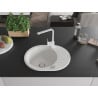 Mexen Kevin granite sink 1-bowl with drainer and Rita kitchen tap, white - 6517-20-670300-20