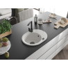 Mexen Kevin fregadero de granito de 1 seno con escurridor y grifo de cocina Rita, blanco - 6517-20-670300-70