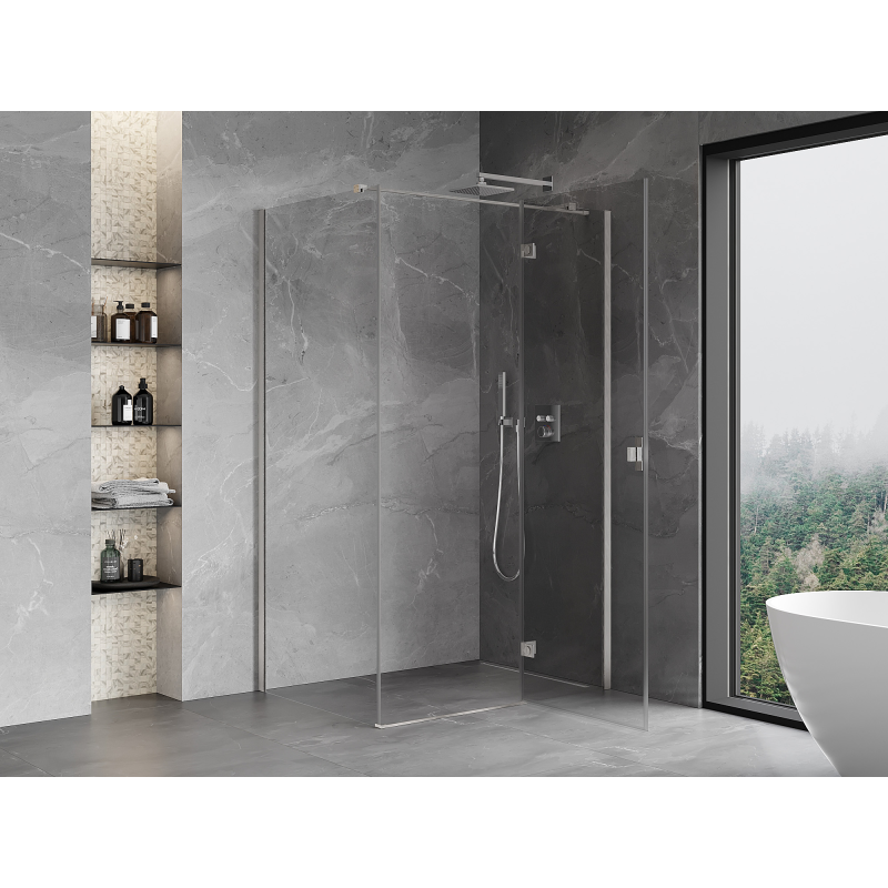 Mexen Mist-H T kabina prysznicowa uchylna prawa 100 x 85 cm, transparent, nikiel szczotkowany - 8A5T-100-085-97-00-P