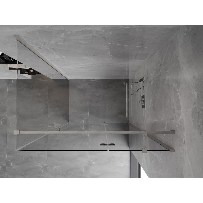 Mexen Mist-H T cabine de duche de abrir à direita 70 x 90 cm, transparente, níquel escovado - 8A5T-070-090-97-00-P
