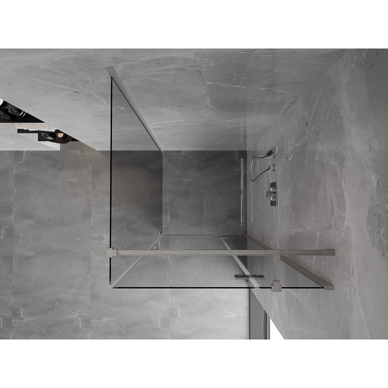 Mexen Mist-H T cabine de duche basculante direita 120 x 120 cm, transparente, níquel escovado - 8A5T-120-120-97-00-P