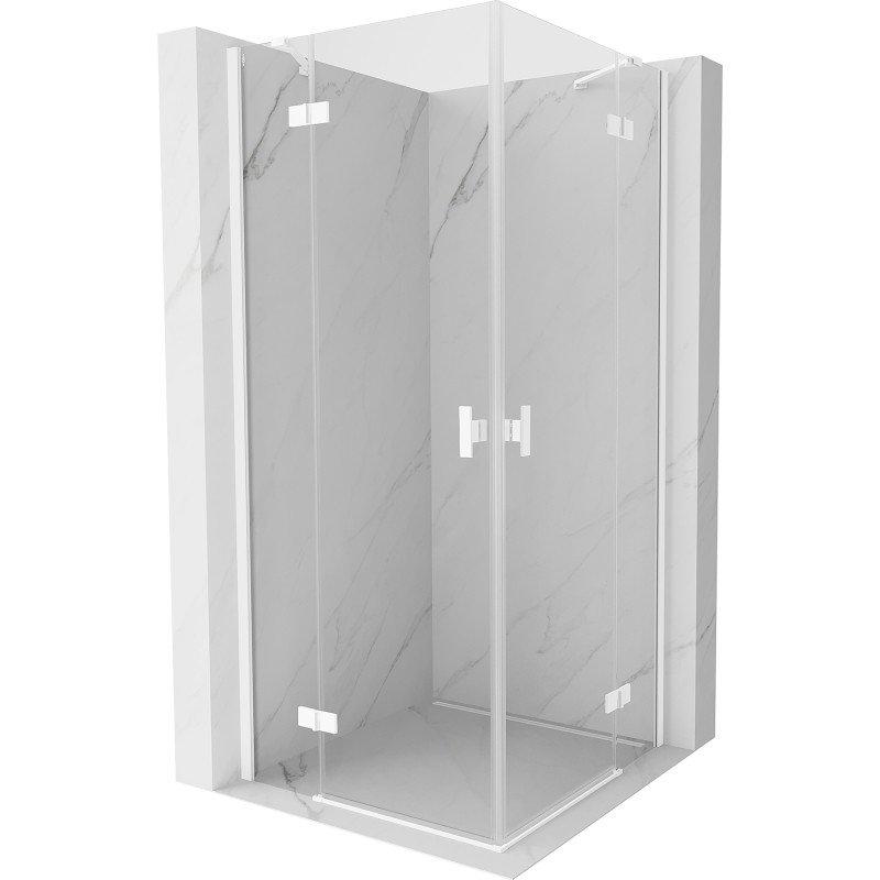 Mexen Mist-H Duo cabina doccia a battente 70 x 70 cm, trasparente, bianca - 8A5-070L-070P-20-00