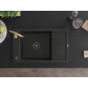 Mexen Elias granite sink 1-chamber with drainer and Telma kitchen tap, black - 6511-77-670200-50-B
