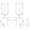 Mexen Mist-H Duo cabine de douche pivotante gauche 90 x 75 cm, transparent, blanc - 8A5-090L-075P-20-00
