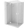 Mexen Mist-H Duo cabine de douche pivotante gauche 90 x 75 cm, transparent, blanc - 8A5-090L-075P-20-00