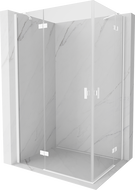 Mexen Mist-H Duo cabine de douche pivotante gauche 90 x 75 cm, transparent, blanc - 8A5-090L-075P-20-00