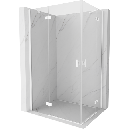Mexen Mist-H Duo cabine de douche pivotante gauche 110 x 90 cm, transparent, blanc - 8A5-110L-090P-20-00