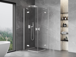 Mexen Mist-H Duo cabine de douche à charnière 105 x 105 cm, transparent, blanc - 8A5-105L-105P-20-00
