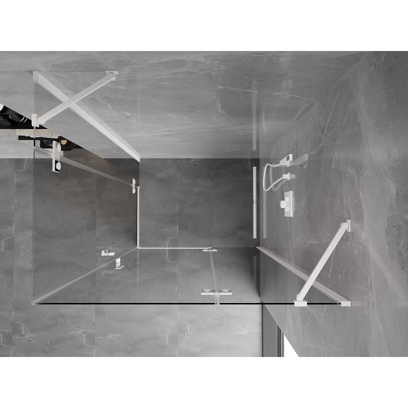 Mexen Mist-H Cabine de duche Duo basculante direita 80 x 115 cm, transparente, branca - 8A5-080L-115P-20-00