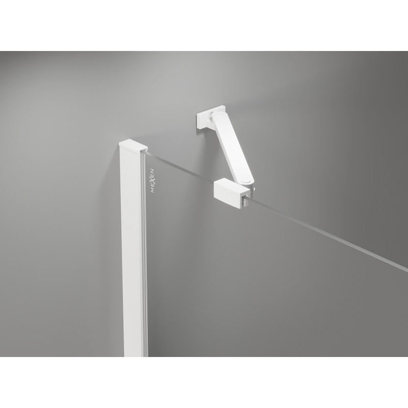 Mexen Mist-H Duo cabina de ducha abatible derecha 80 x 120 cm, transparente, blanca - 8A5-080L-120P-20-00