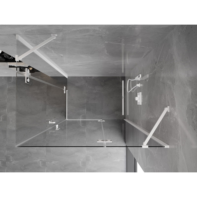 Mexen Mist-H Duo cabina de ducha abatible derecha 80 x 120 cm, transparente, blanca - 8A5-080L-120P-20-00