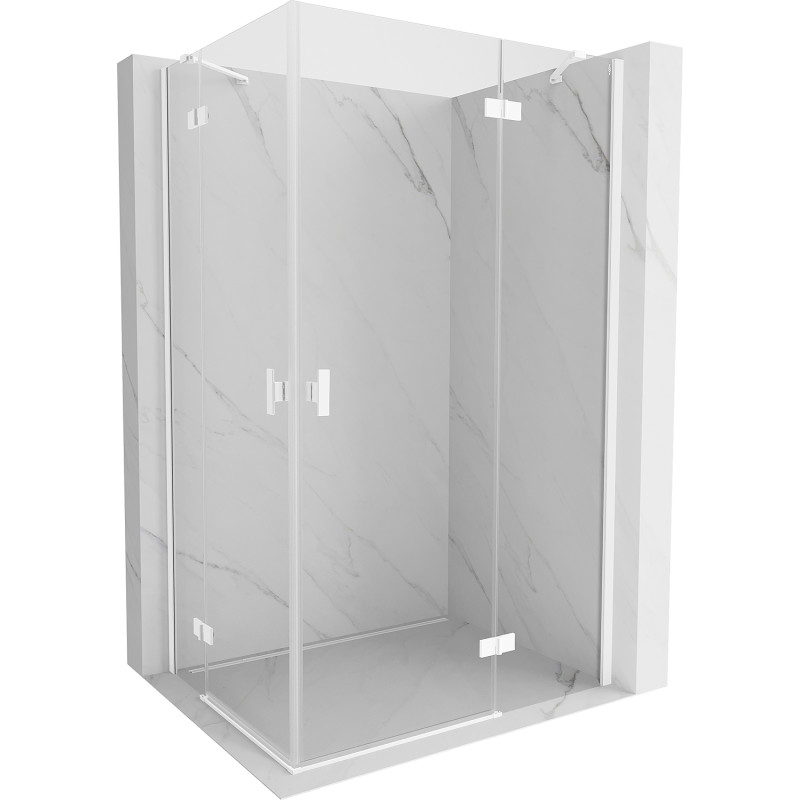 Mexen Mist-H Duo cabina de ducha abatible derecha 80 x 120 cm, transparente, blanca - 8A5-080L-120P-20-00