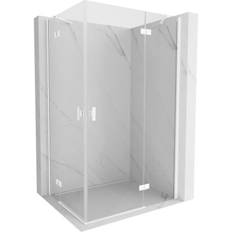 Mexen Mist-H Duo cabina de ducha abatible derecha 80 x 120 cm, transparente, blanca - 8A5-080L-120P-20-00