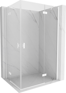 Mexen Mist-H Duo cabina de ducha abatible derecha 80 x 120 cm, transparente, blanca - 8A5-080L-120P-20-00