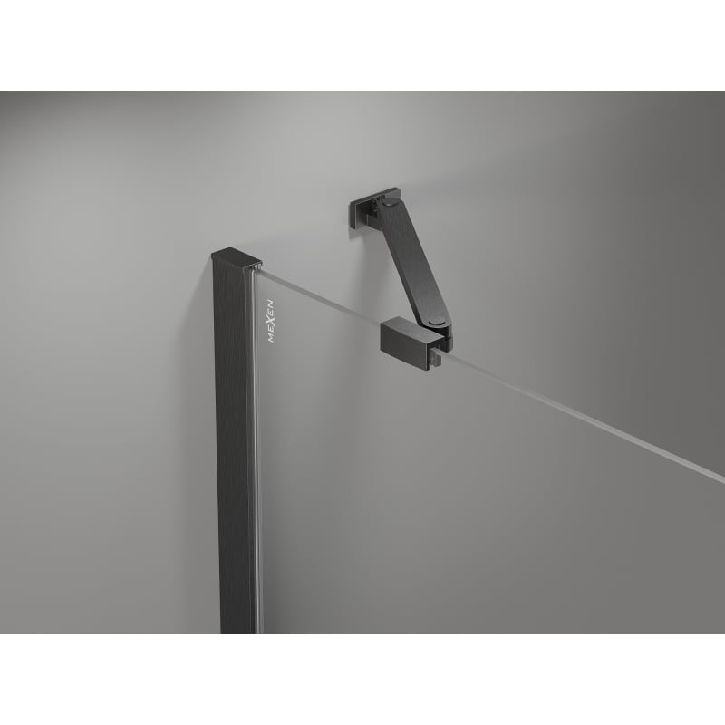 Mexen Mist-H Duo cabine de duche de abrir à esquerda 105 x 80 cm, transparente, cinza metalizado escovado - 8A5-105L-080P-66-00
