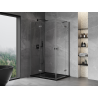 Mexen Mist-H Duo cabine de duche de abrir à esquerda 105 x 80 cm, transparente, cinza metalizado escovado - 8A5-105L-080P-66-00