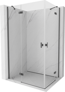Mexen Mist-H Duo cabine de duche de abrir à esquerda 105 x 80 cm, transparente, cinza metalizado escovado - 8A5-105L-080P-66-00