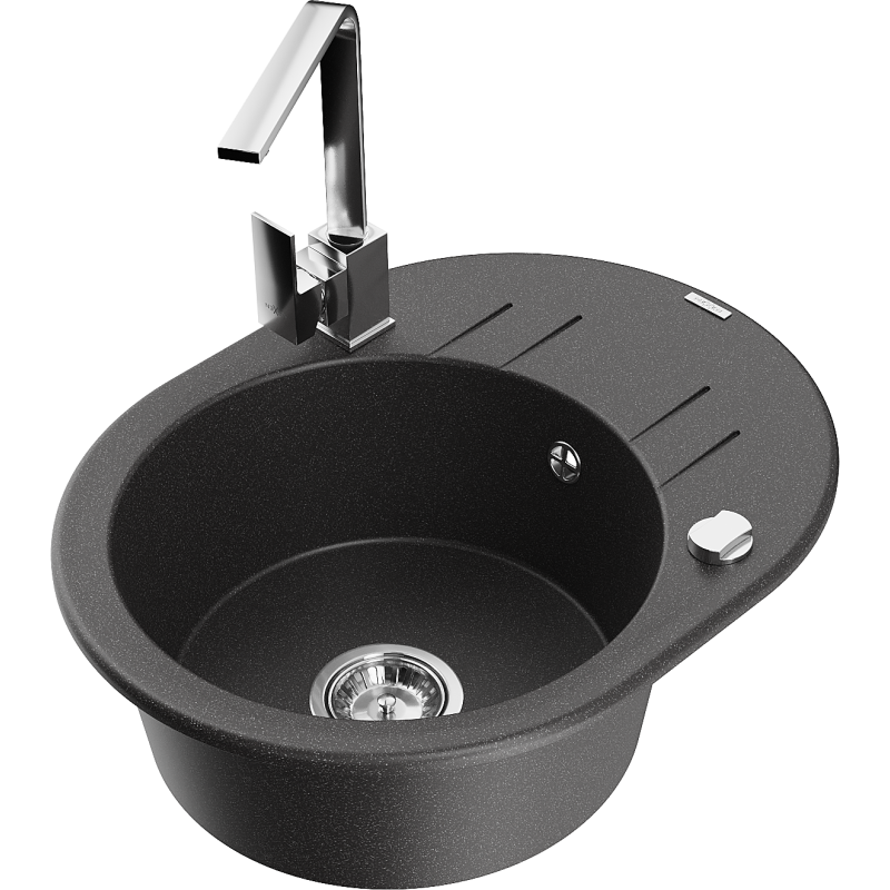 Mexen Kevin νεροχύτης γρανίτη 1-θαλάμου με στραγγιστήρι και μπαταρία