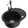 Mexen Kevin fregadero de granito de 1 cuba con escurridor y grifo de cocina Rita, negro - 6517-77-670300-00