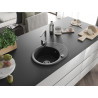 Mexen Kevin fregadero de granito de 1 seno con escurridor y grifo de cocina Rita, negro - 6517-77-670300-00
