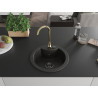 Mexen Diego granitspüle einbau mit küchenarmatur Telma, schwarz/gold - 6512-75-670200-50-B