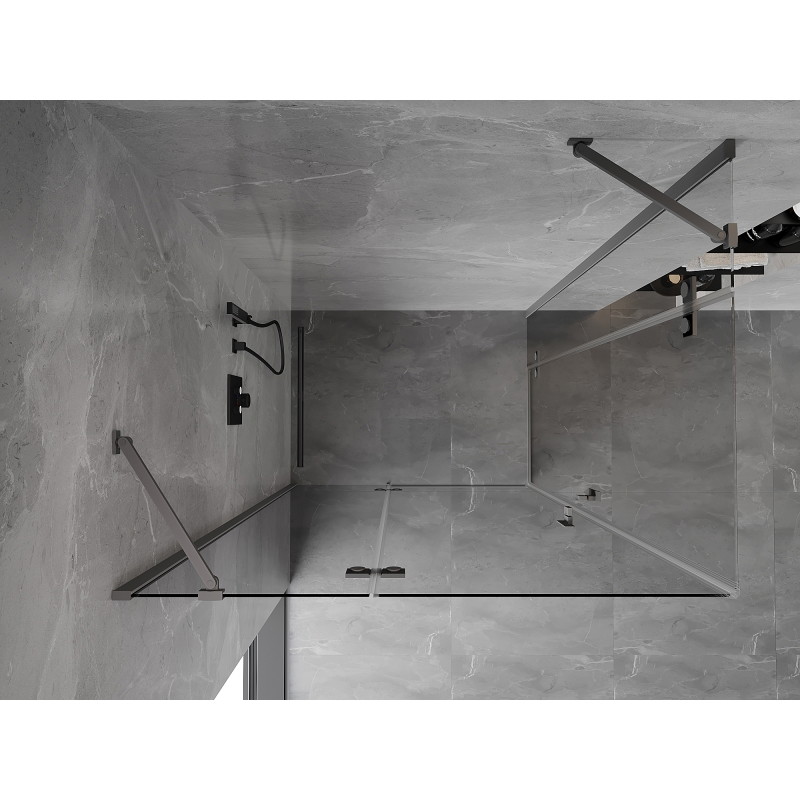 Mexen Mist-H Cabina doccia Duo a battente sinistra 105 x 70 cm, trasparente, gun metal - 8A5-105L-070P-95-00