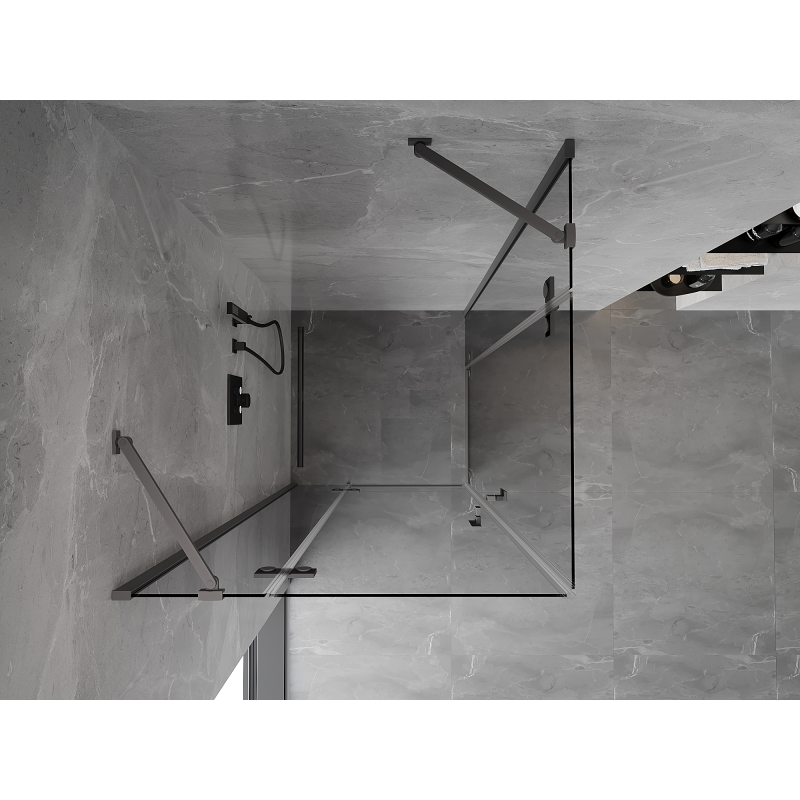 Mexen Mist-H Duo kabina prysznicowa uchylna 80 x 80 cm, transparent, gun metal - 8A5-080L-080P-95-00