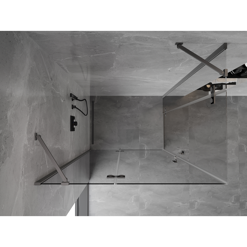 Mexen Mist-H Duo kabina prysznicowa uchylna lewa 95 x 80 cm, transparent, gun metal - 8A5-095L-080P-95-00