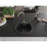 Mexen Diego granite sink 1-bowl with Telma kitchen faucet, black - 6512-77-670200-50-B