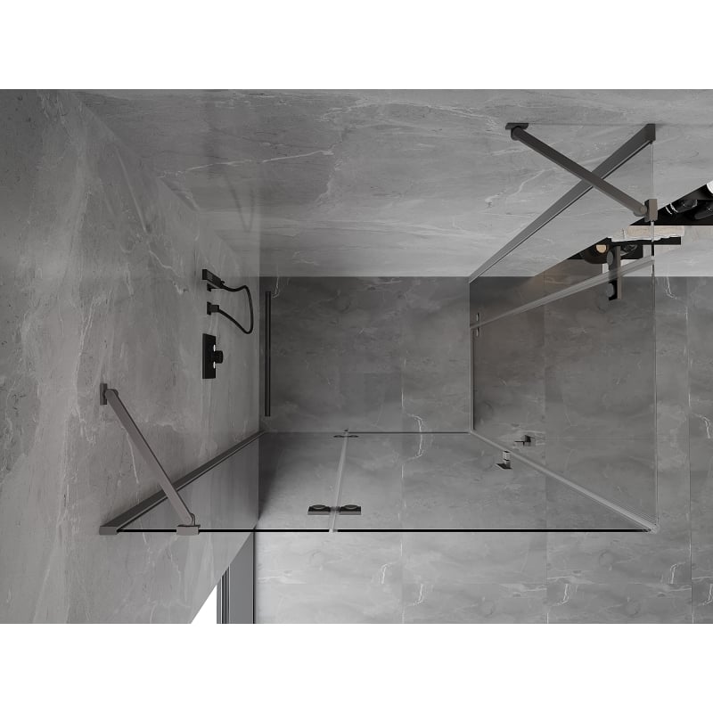 Mexen Mist-H Duo cabina de duche com porta basculante esquerda 115 x 85 cm, transparente, metal gun - 8A5-115L-085P-95-00