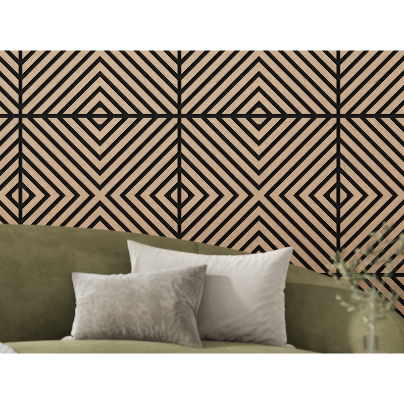 Mexen Linea 01 panel de pared acústico 60 x 60 cm (4 uds.), fieltro de 9 mm, chapa técnica, Roble Blanqueado