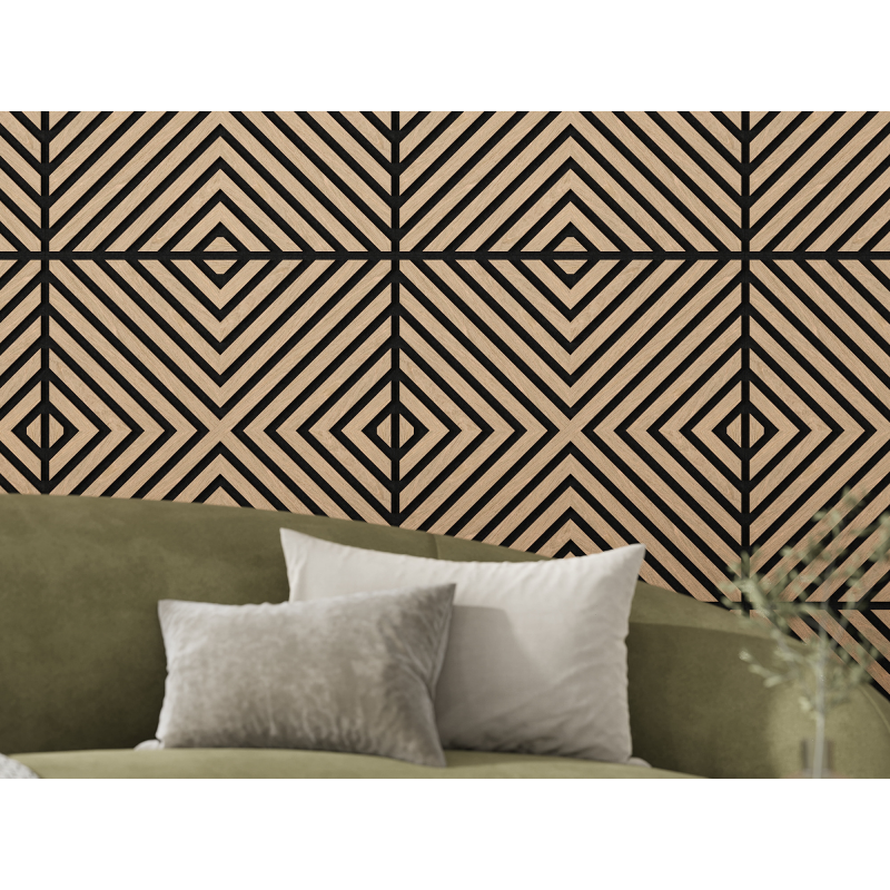 Mexen Linea 01 panel ścienny akustyczny 60 x 60 cm (4szt.), filc 9 mm, fornir techniczny, Bielony Dąb - S110-60607-01-040