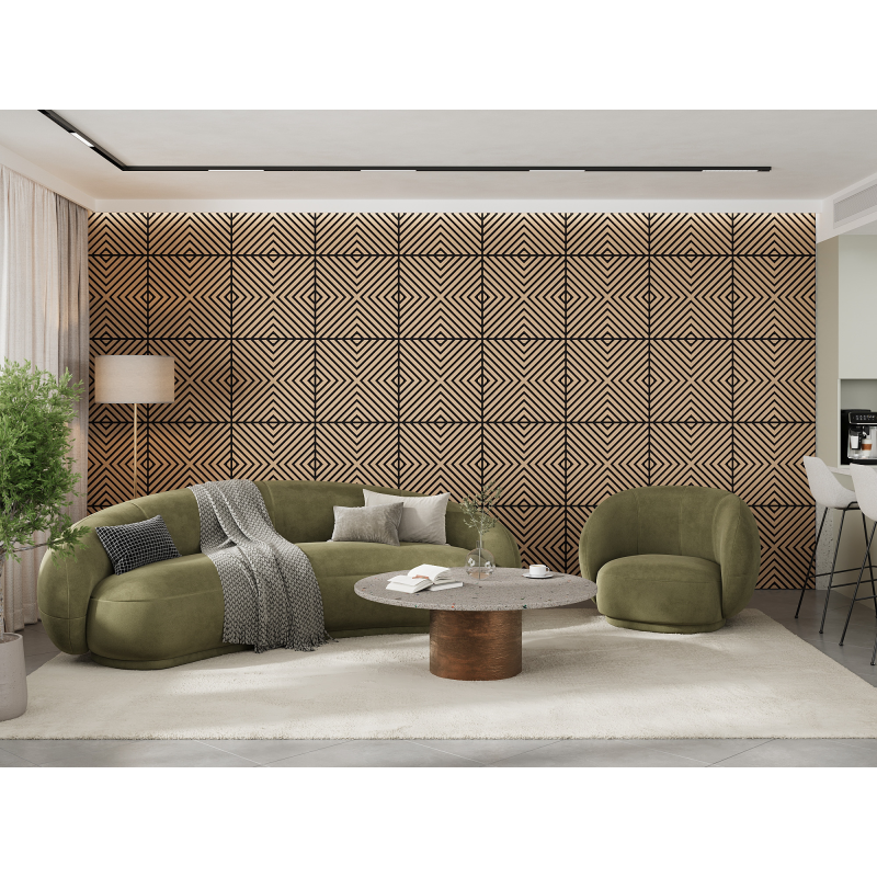 Mexen Linea 01 panel ścienny akustyczny 60 x 60 cm (4szt.), filc 9 mm, fornir techniczny, Bielony Dąb - S110-60607-01-040
