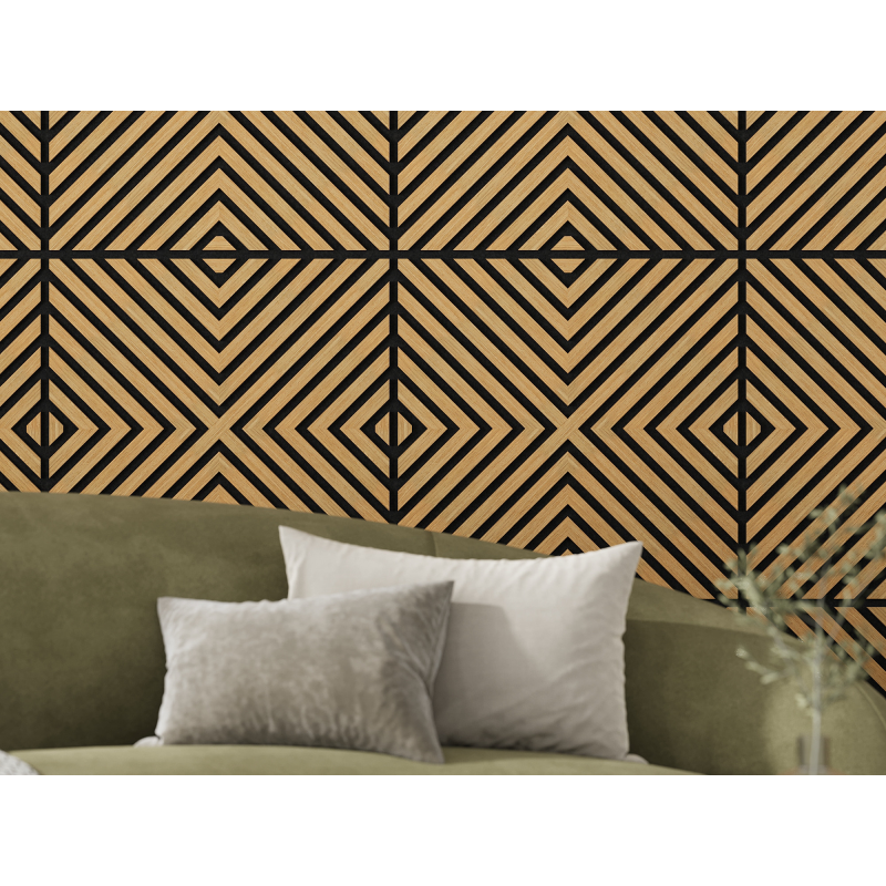 Mexen Linea 01 panel ścienny akustyczny 60 x 60 cm (4szt.), filc 9 mm, fornir techniczny, Dąb Classic - S110-60607-01-041