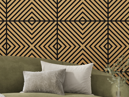 Mexen Linea 01 panel de pared acústico 60 x 60 cm (4 unidades), fieltro de 9 mm, chapa técnica, Roble Clásico